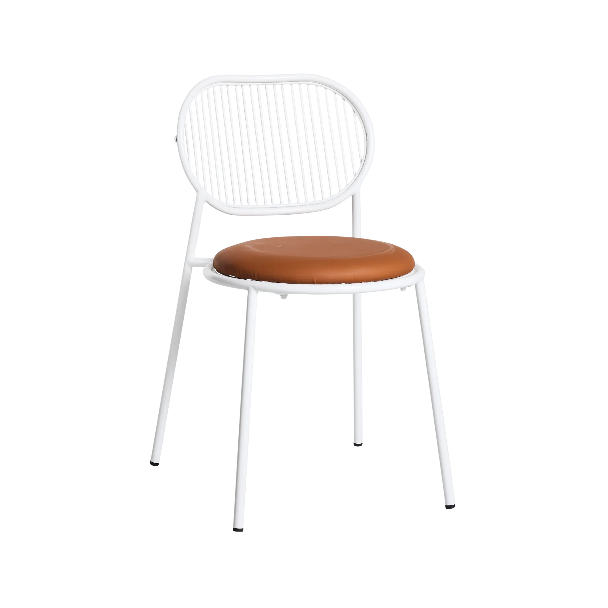 Cognac Leather Seat / White Backrest