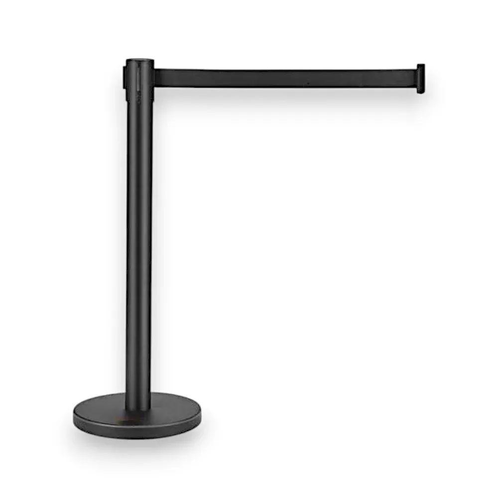 Black Retractable Barrier Post