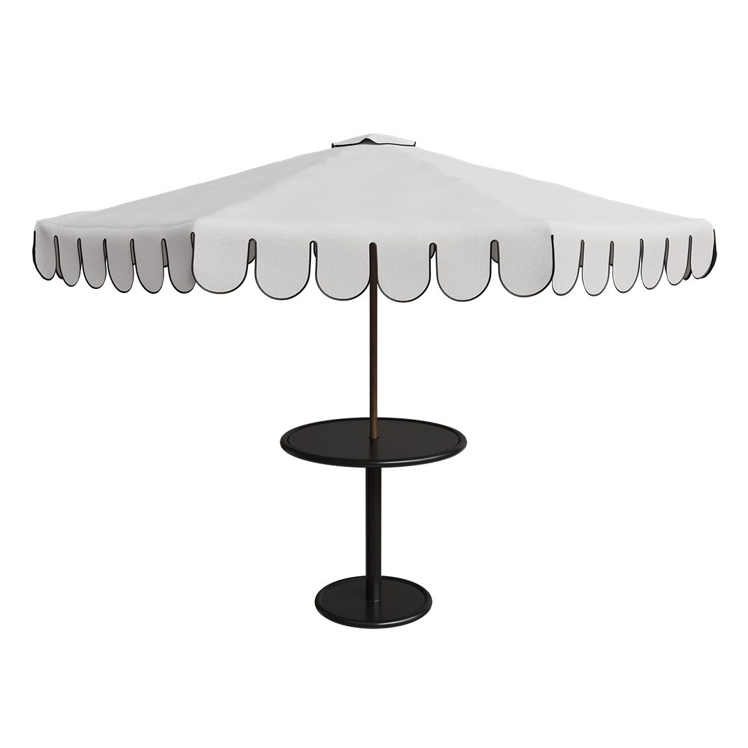 Sonora Picnic Bar Table with Scallop Umbrella