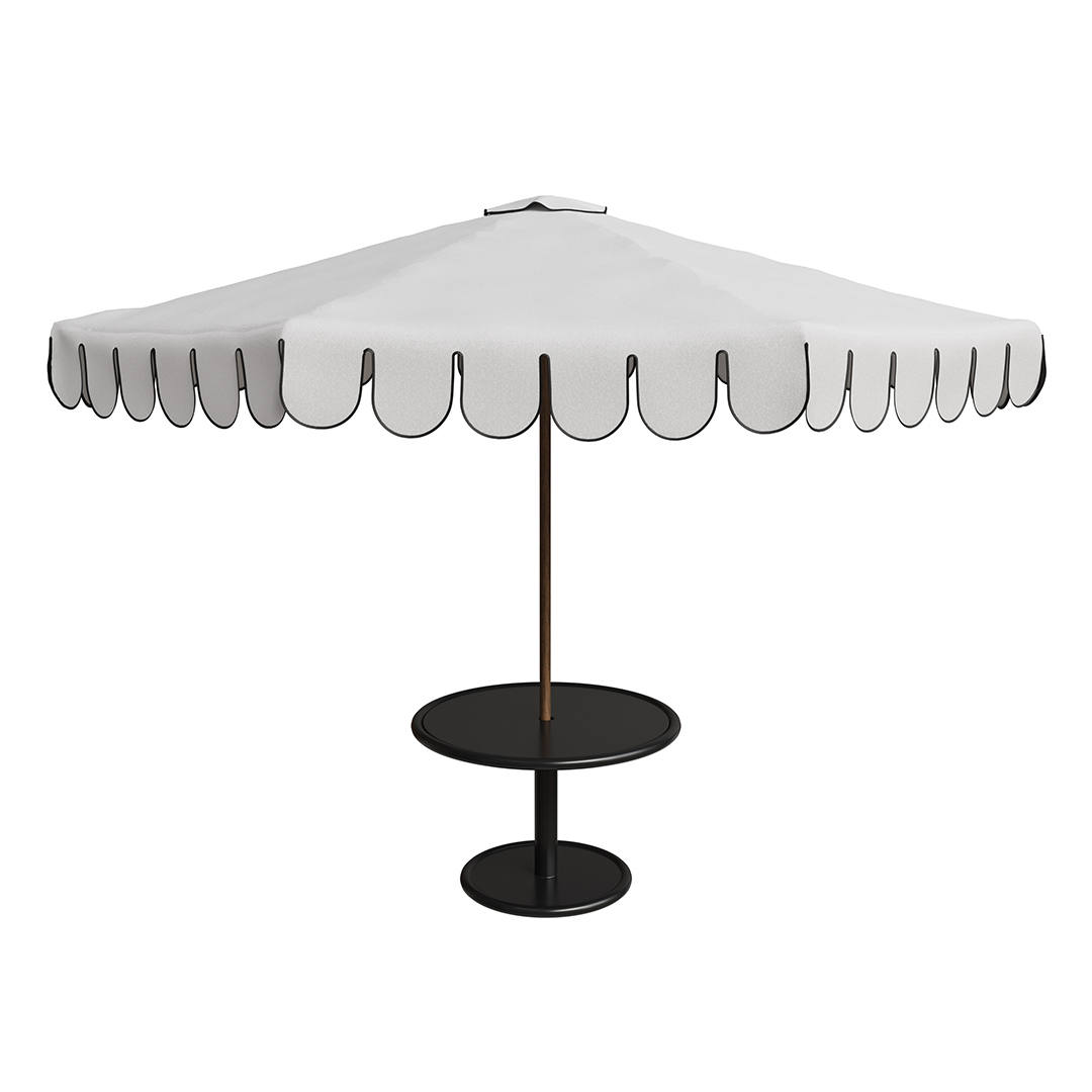 Sonora Picnic Bar Table with Scallop Umbrella